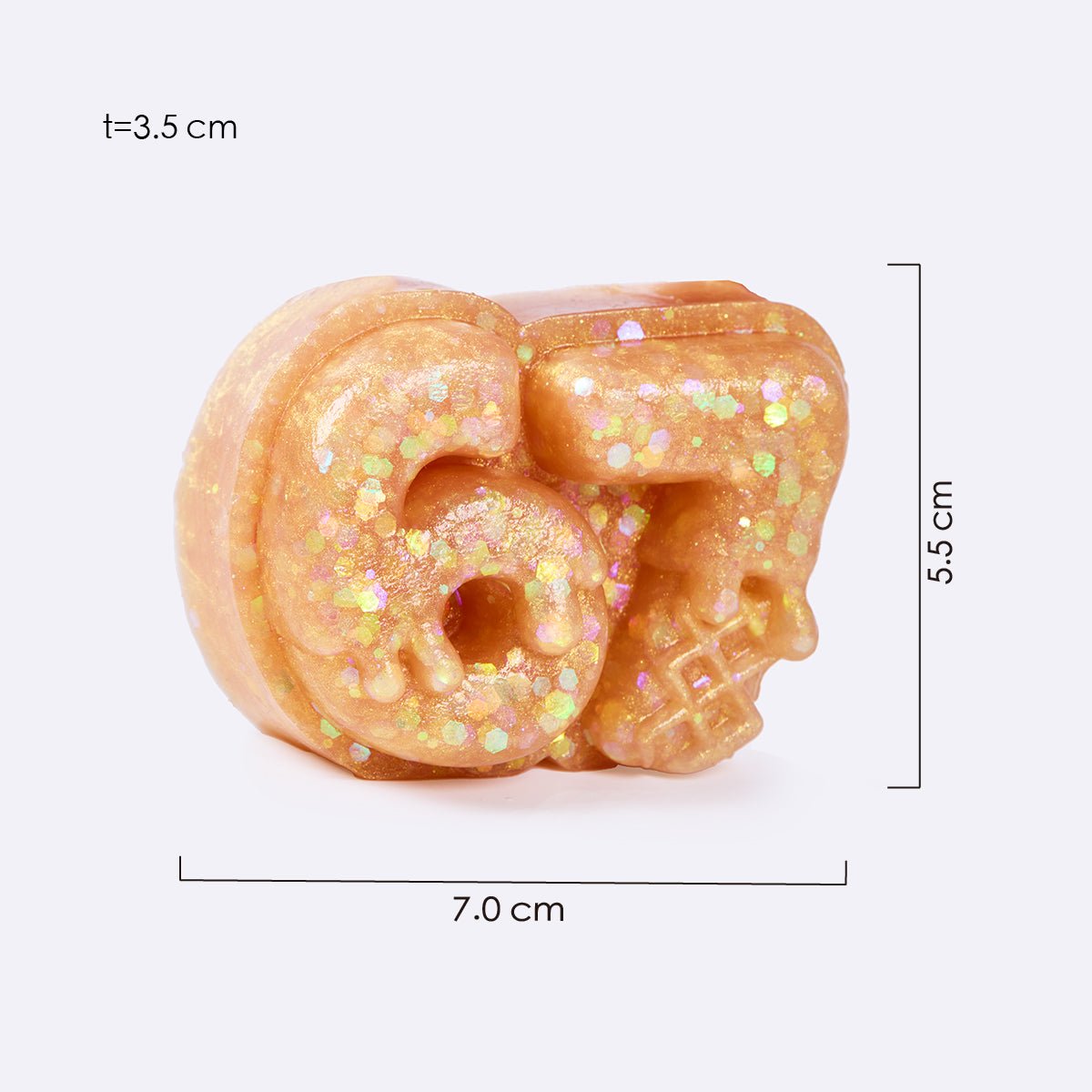 Gold Chunky Glitter Six Seven 67 Taba Squishy