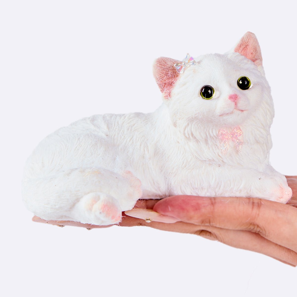 Flocked White Cat Taba Squishy