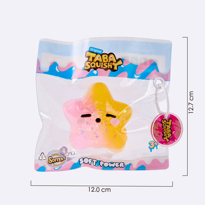 Pink & Yellow Squinting Star Taba Squishy