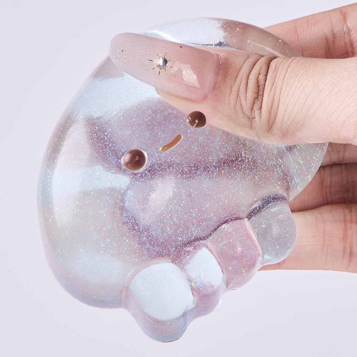 Glitter Transparent-blue Jellyfish Taba Squishy