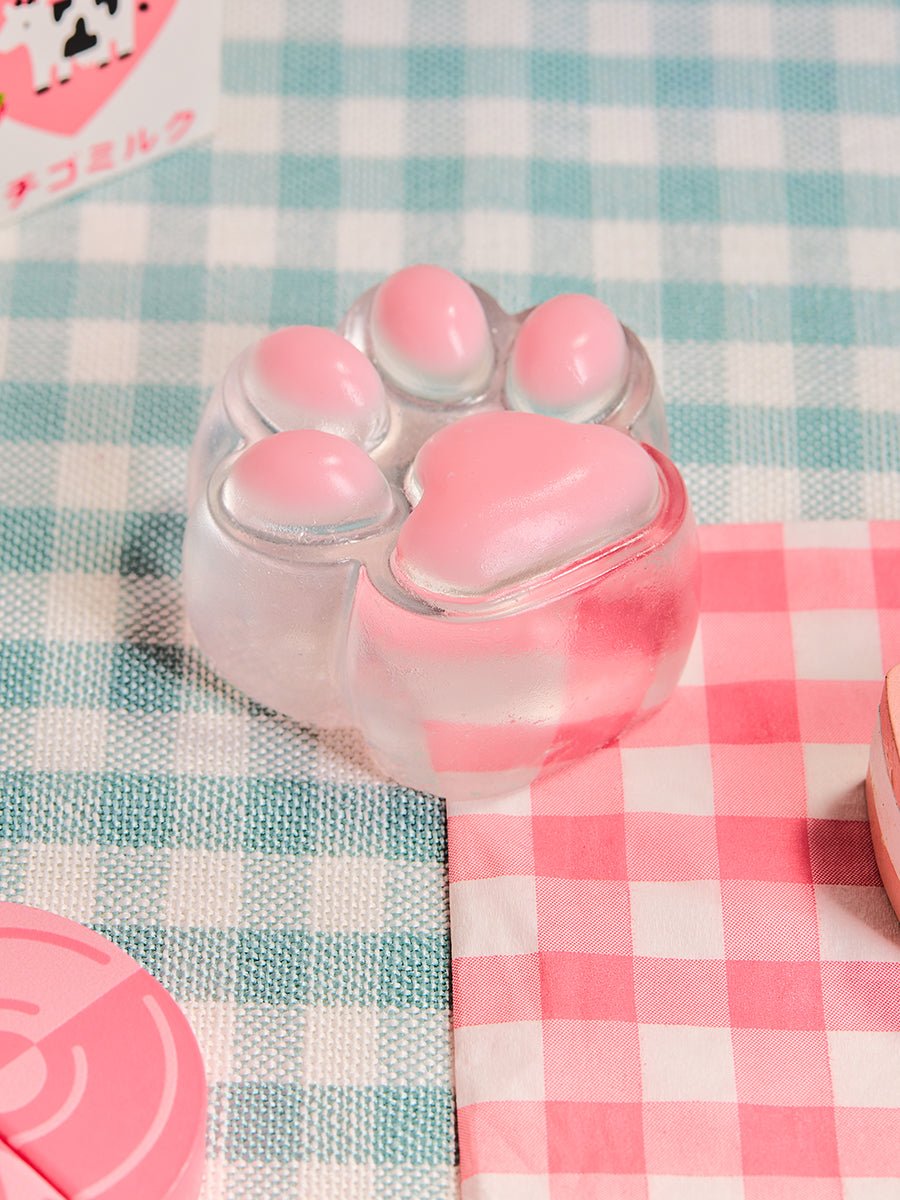 Transparent-pink Paw Taba Squishy