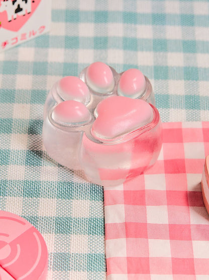 Transparent-pink Paw Taba Squishy
