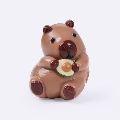 Brown Avocado Hug Capybara Taba Squishy