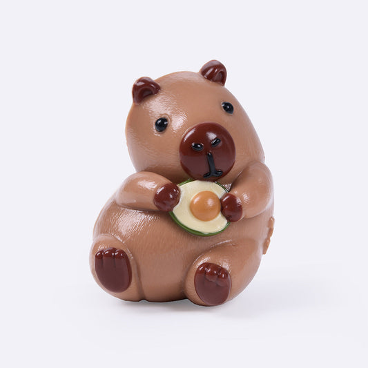 Brown Avocado Hug Capybara Taba Squishy