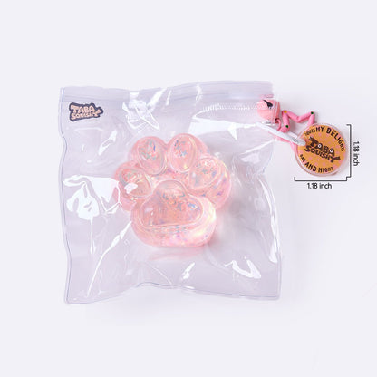 100g Blingbling Transparent-pink Paw Taba Squishy