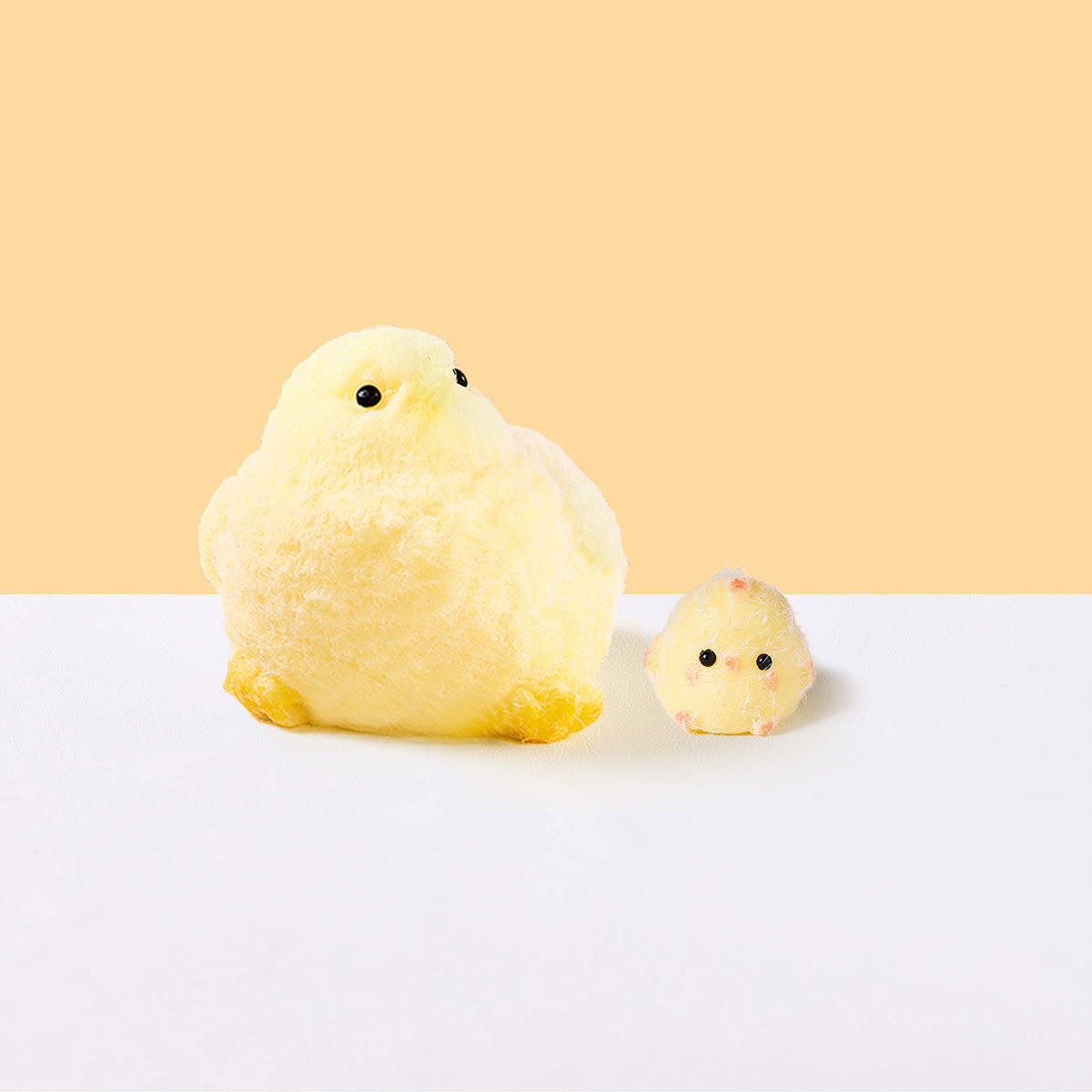 Flocked Yellow Chick Set Taba Squishy