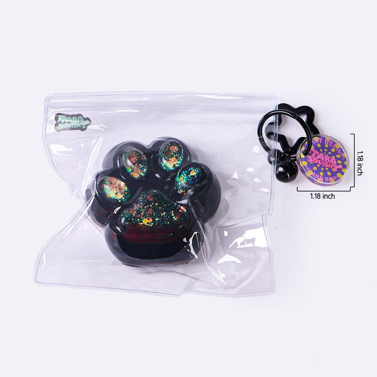 100g Black-bling Paw Taba Squishy