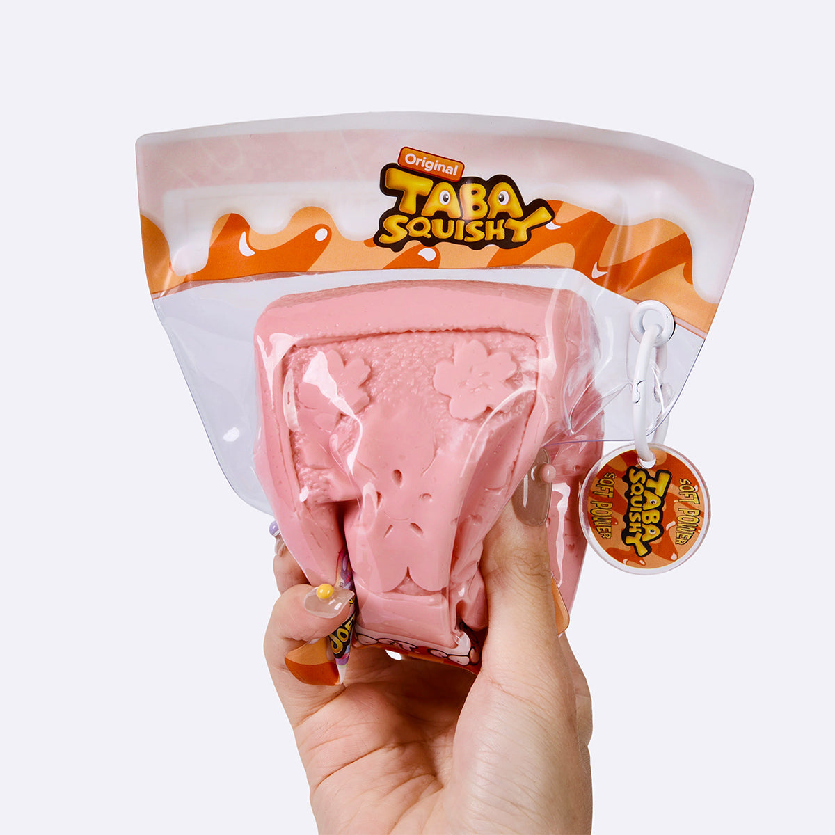 Pink Square Sandwich Cookie Taba Squishy