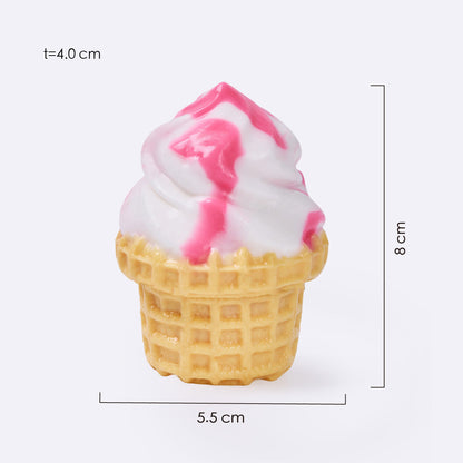 Strawberry Swirl Ice Cream Cone Taba Squishy