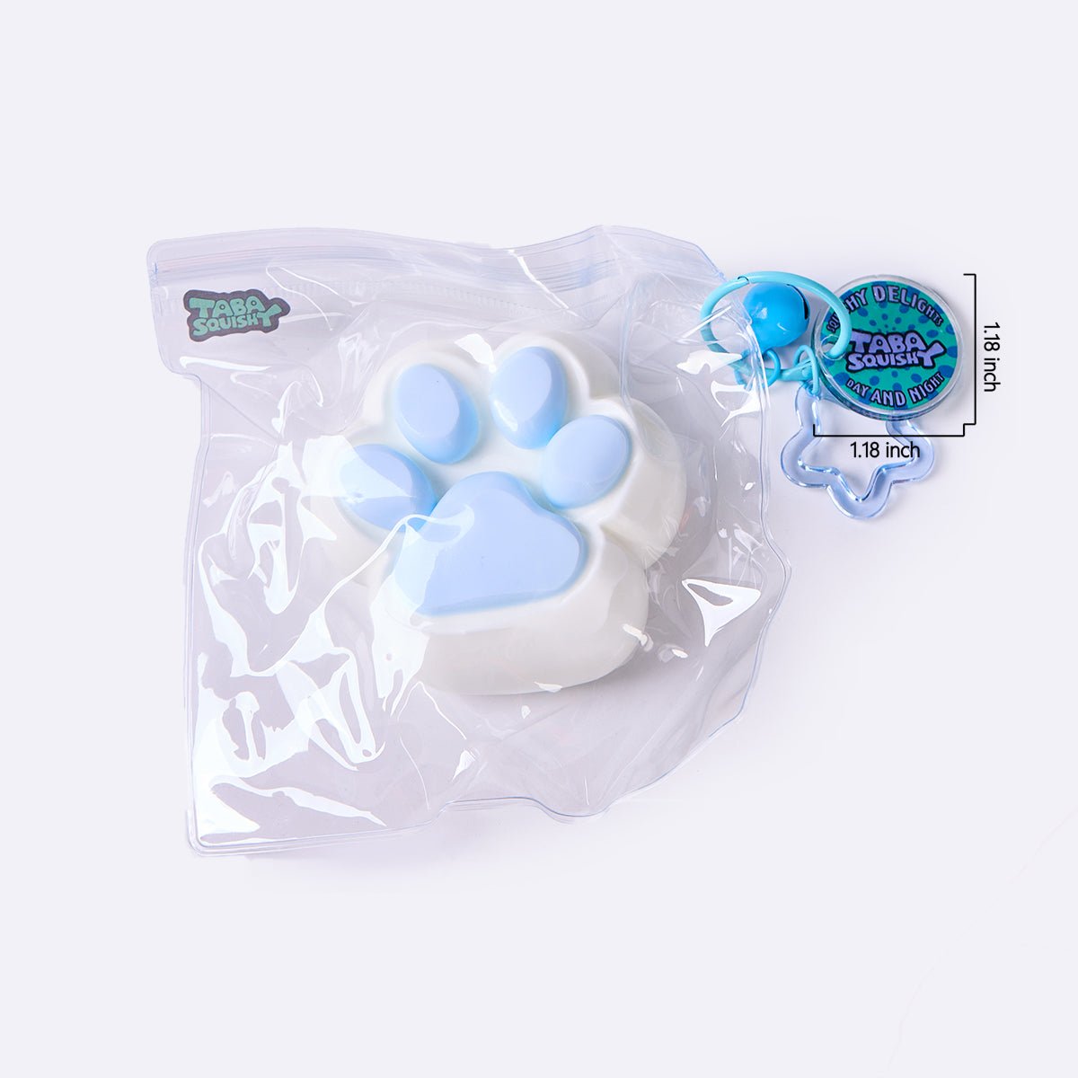 100g White-blue Paw Taba Squishy