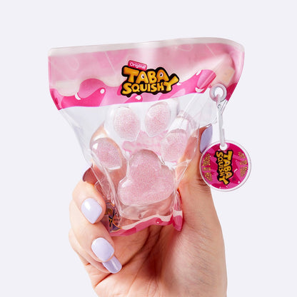 Clear Pink Glitter Cat Paw
