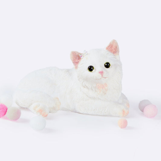 Flocked White Cat Taba Squishy