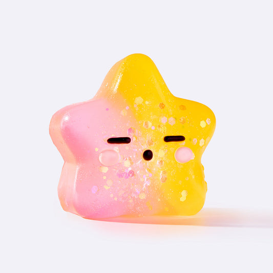 Pink & Yellow Squinting Star Taba Squishy