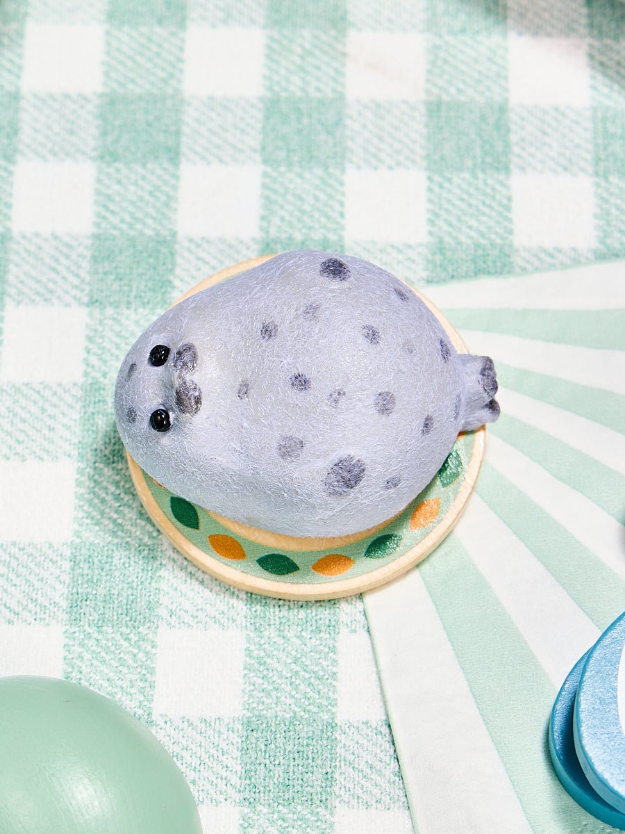Flocked Cute Grey Seal with Dots Taba Squishy