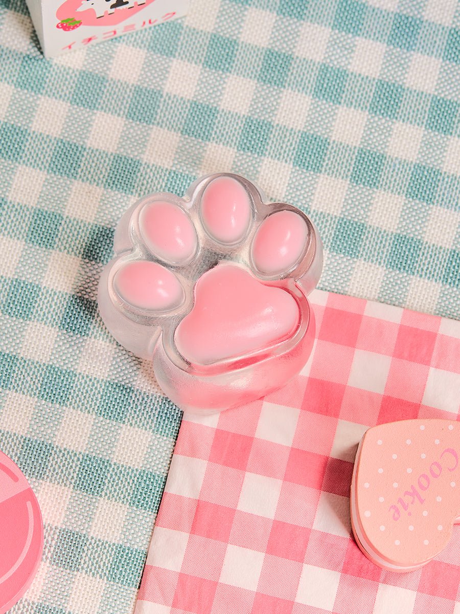 Transparent-pink Paw Taba Squishy