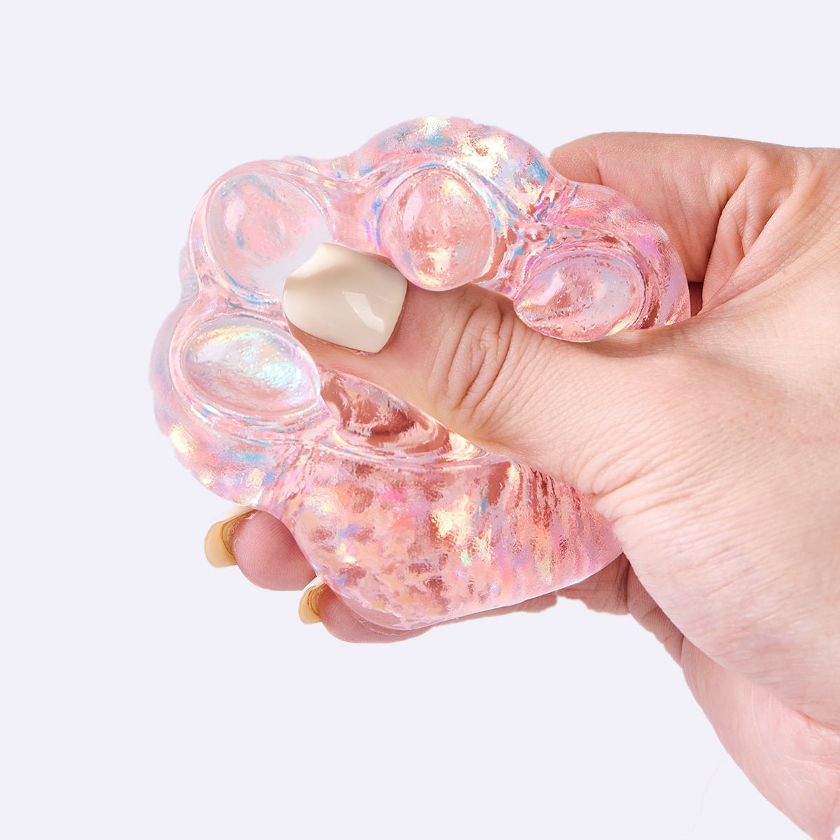 100g Blingbling Transparent-pink Paw Taba Squishy