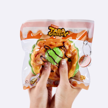 Round Matcha-Filled Waffle Taba Squishy