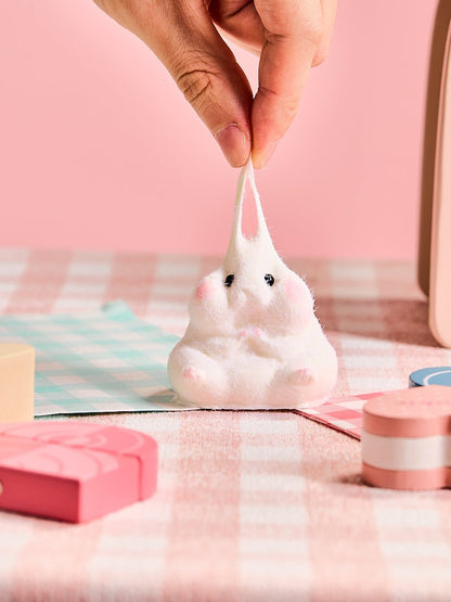 Flocked White Hamster Taba Squishy