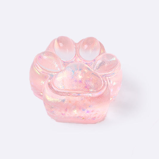 100g Blingbling Transparent-pink Paw Taba Squishy