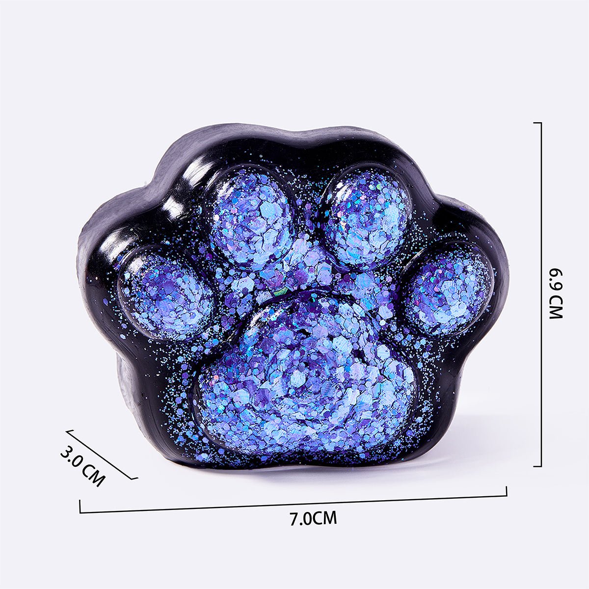 Black Blue Purple Glitter Cat Paw