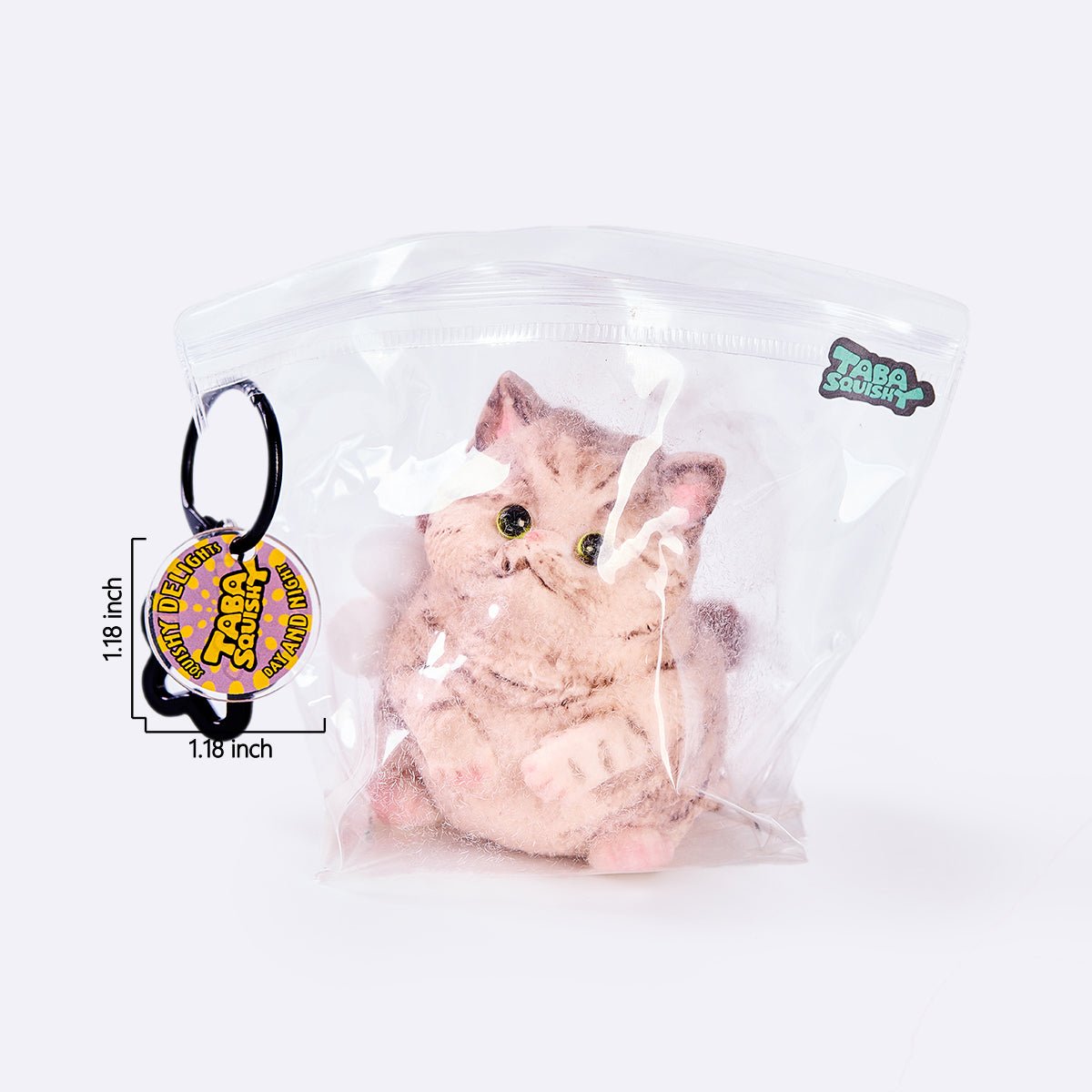 Flocked Brown Cat Taba Squishy