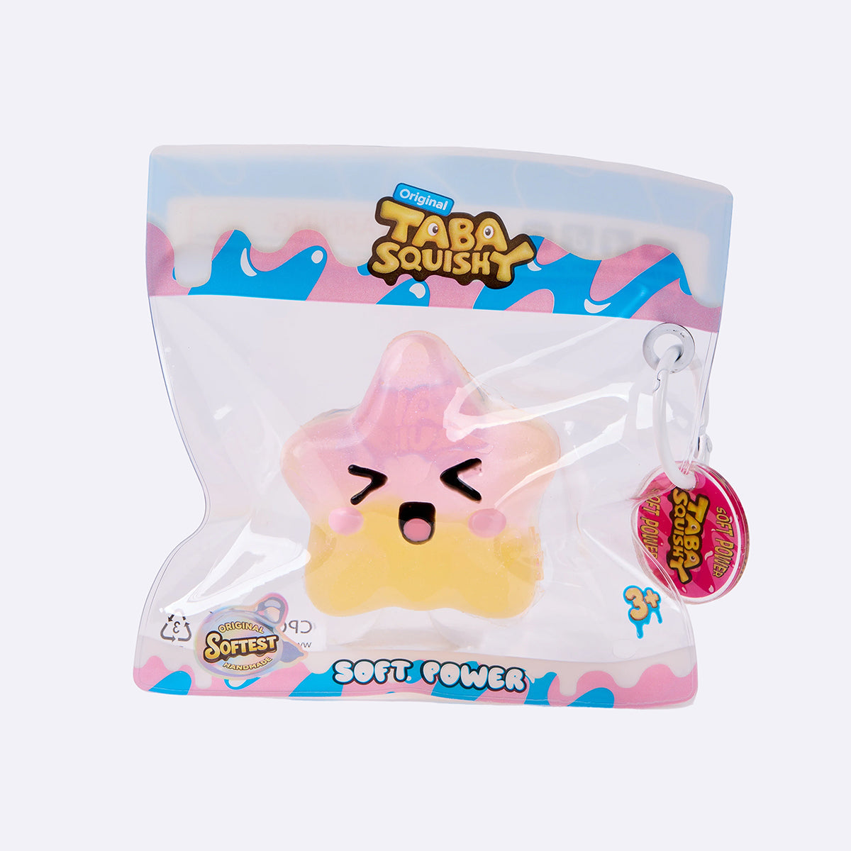 Pink & Yellow Winking Star Taba Squishy