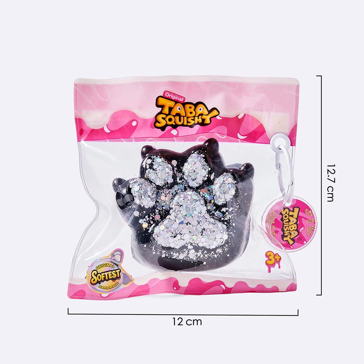 Black Silver Glitter Cat Paw with Claws