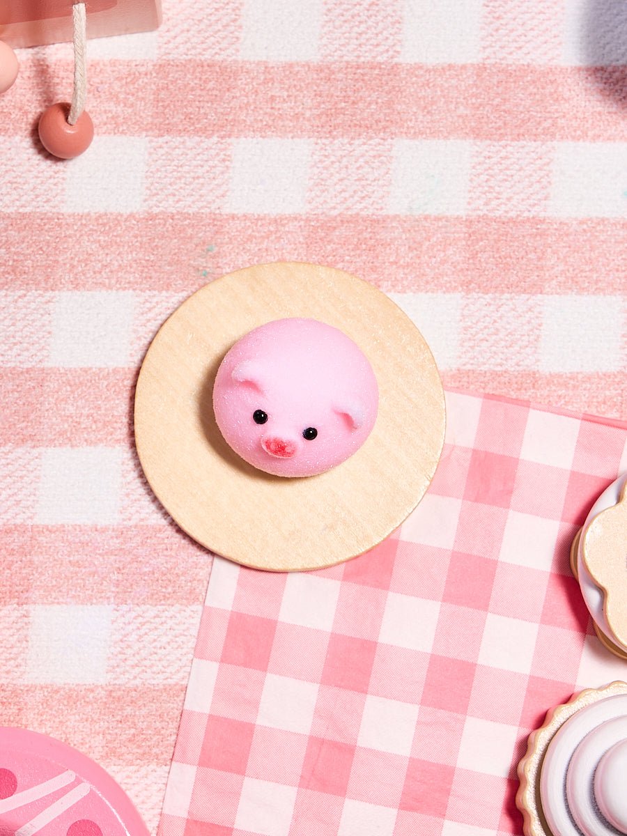Flocked Mini Pink Pig Ball Taba Squishy