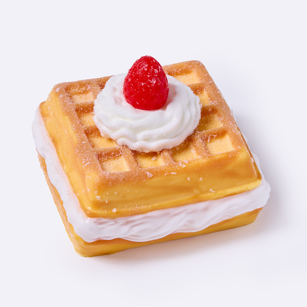 Square Strawberry-Filled Waffle Taba Squishy