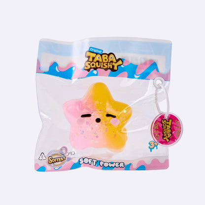 Pink & Yellow Squinting Star Taba Squishy
