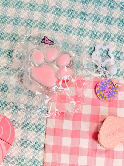Transparent-pink Paw Taba Squishy