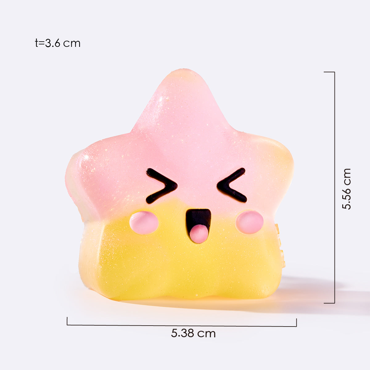 Pink & Yellow Winking Star Taba Squishy