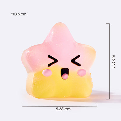 Pink & Yellow Winking Star Taba Squishy
