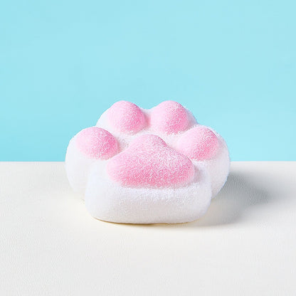 Flocked White-pink Paw Taba Squishy