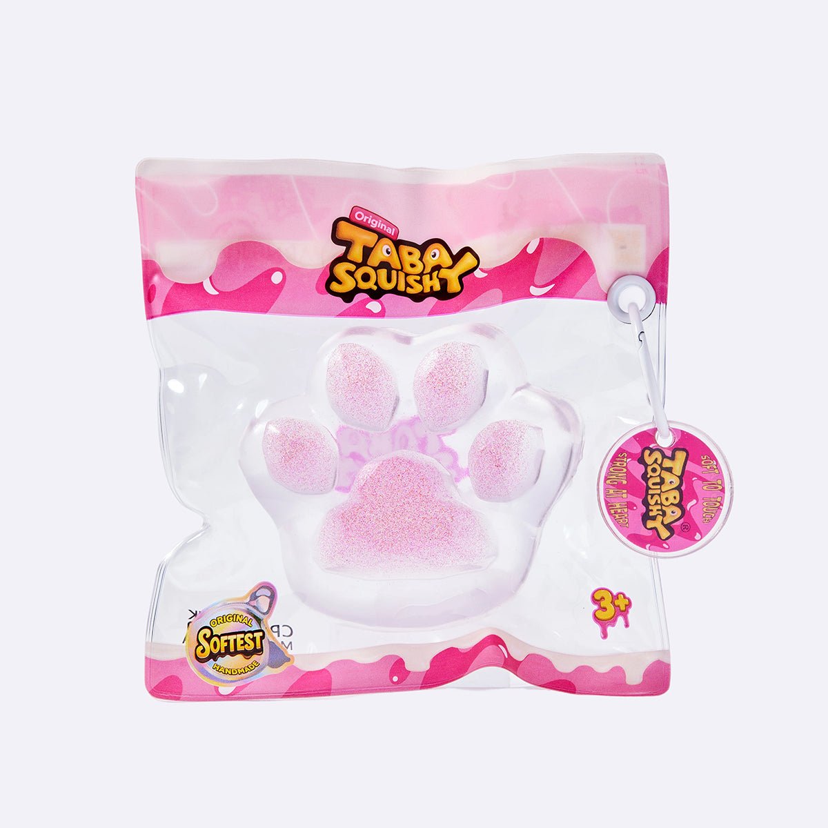 Clear Pink Glitter Cat Paw