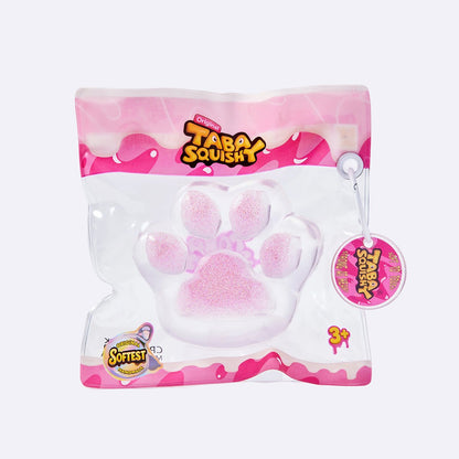 Clear Pink Glitter Cat Paw