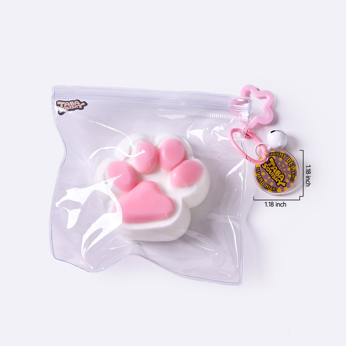 100g White-pink Paw Taba Squishy