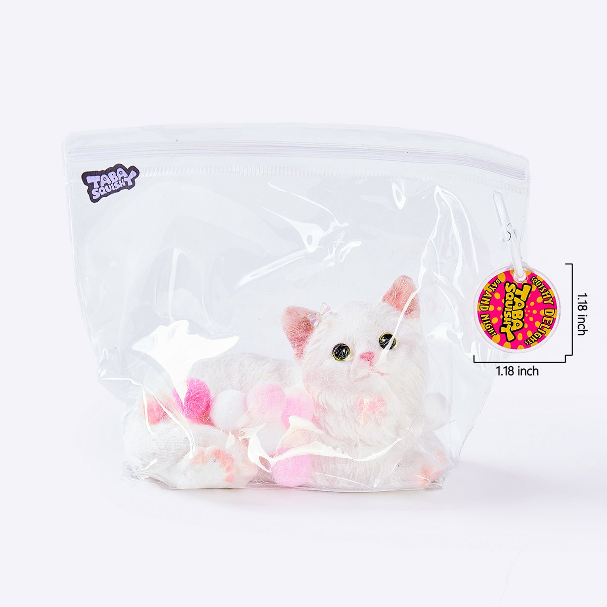 Flocked White Cat Taba Squishy