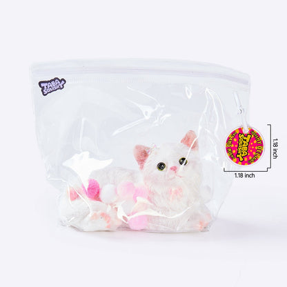 Flocked White Cat Taba Squishy