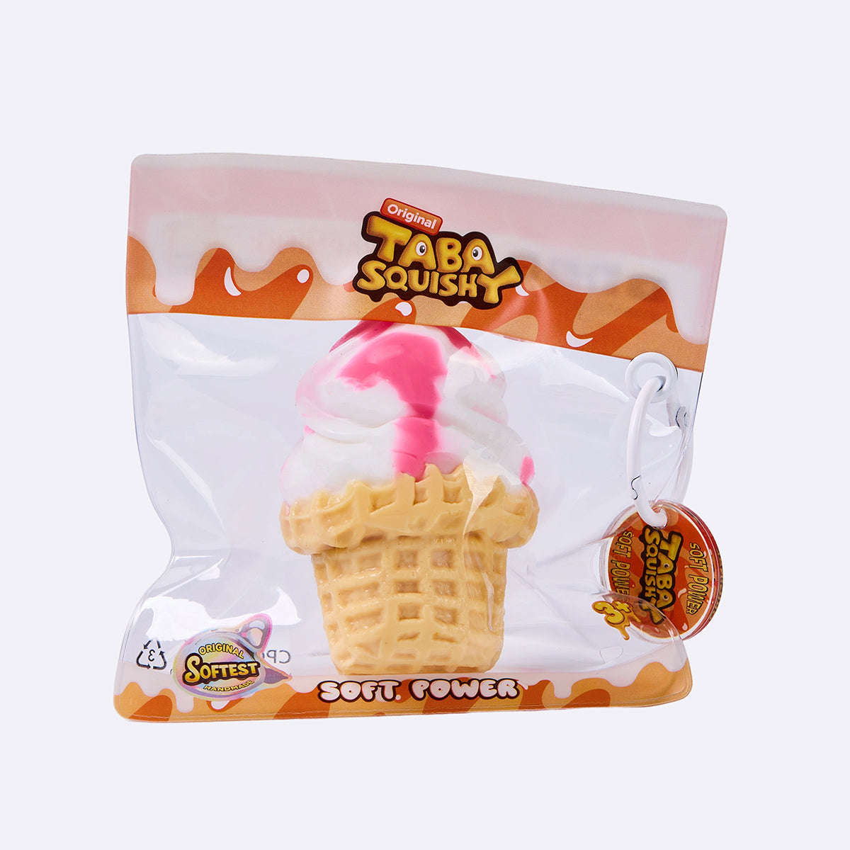 Strawberry Swirl Ice Cream Cone Taba Squishy