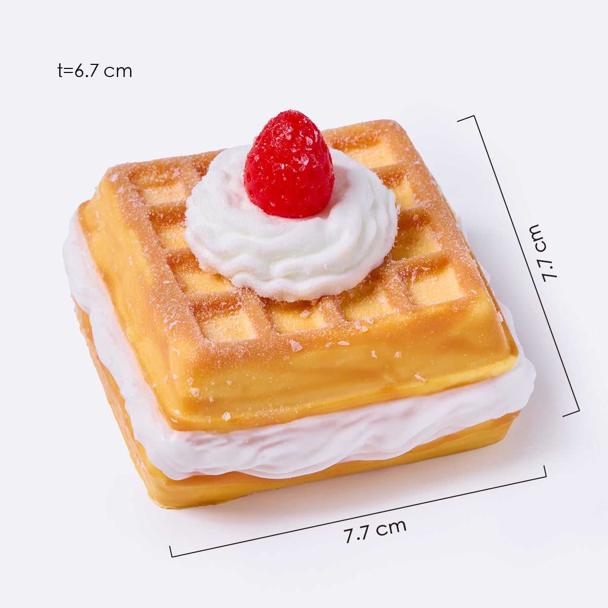 Square Strawberry-Filled Waffle Taba Squishy