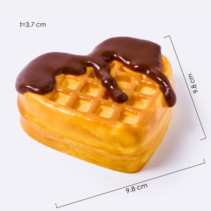 Chocolate Heart Waffle Taba Squishy