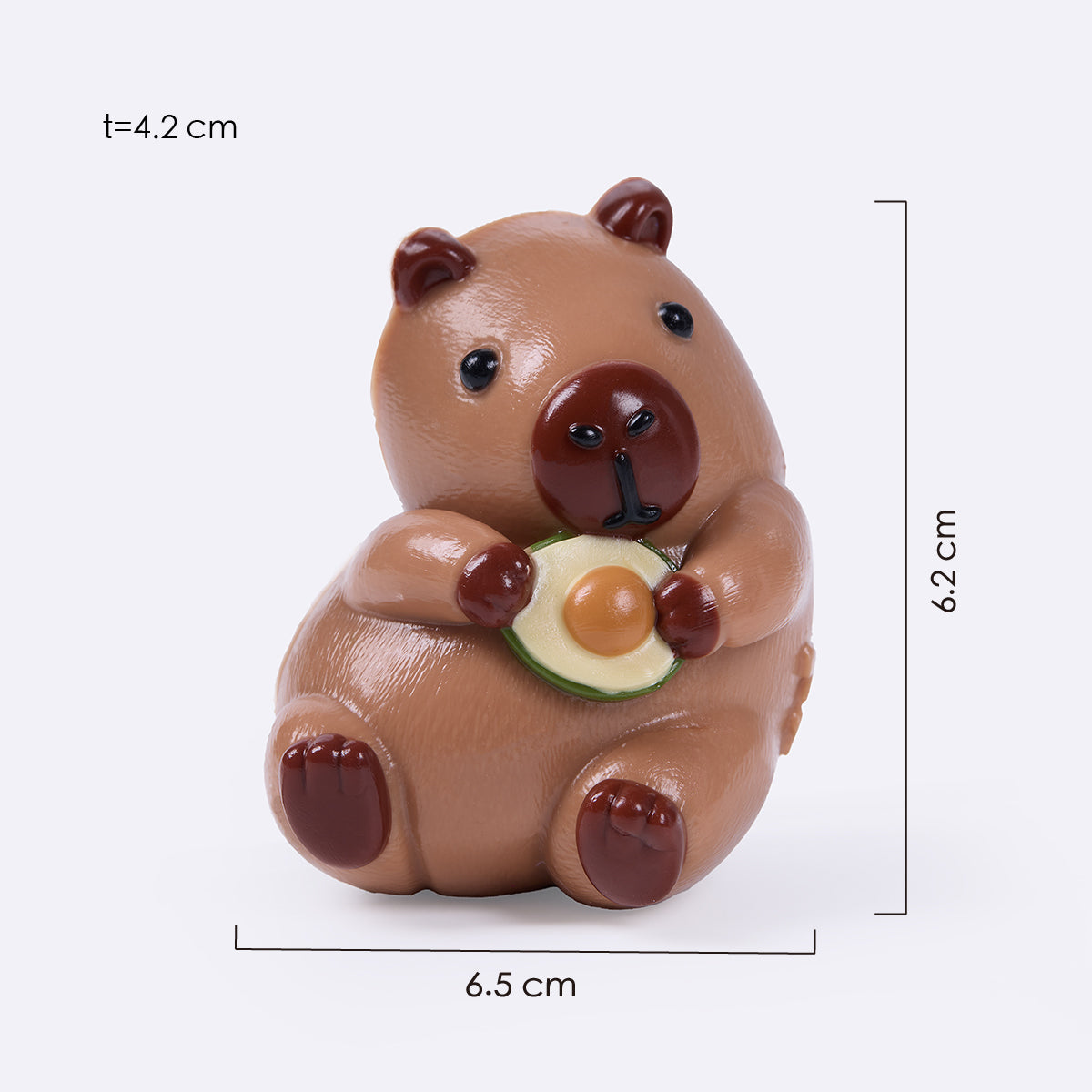 Brown Avocado Hug Capybara Taba Squishy