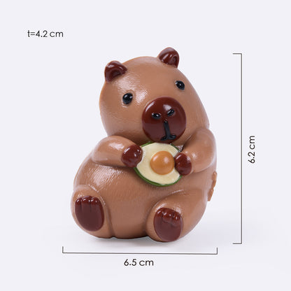 Brown Avocado Hug Capybara Taba Squishy