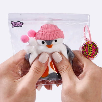 Penguin with Pink Hat Taba Squishy