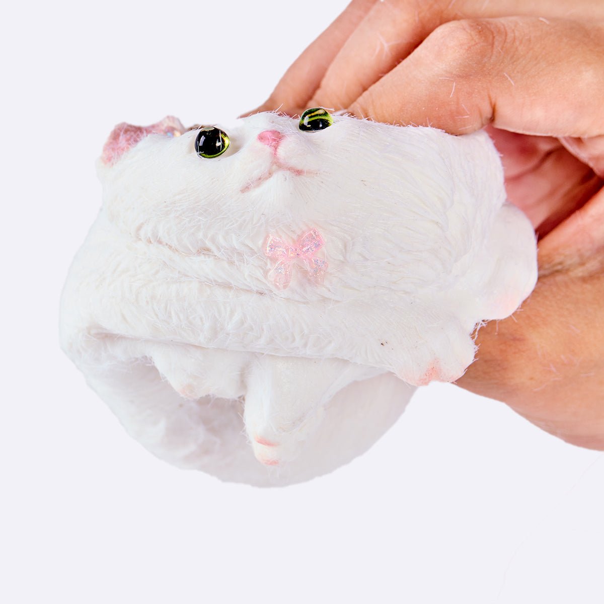 Flocked White Cat Taba Squishy