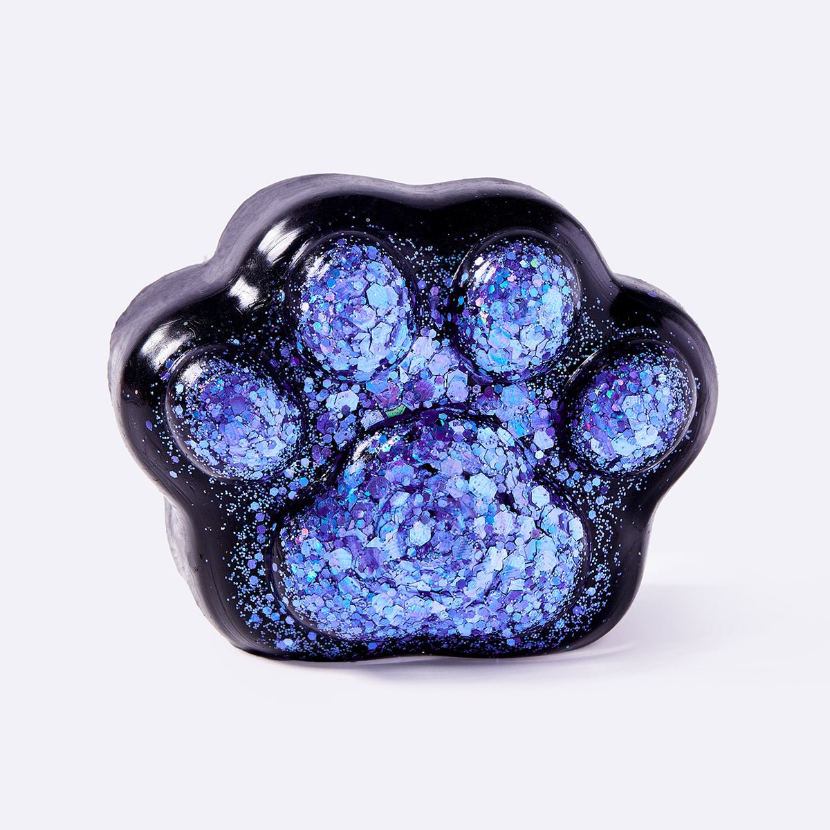 Black Blue Purple Glitter Cat Paw