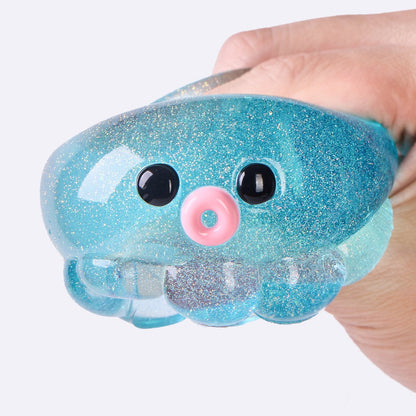 Glitter Blue Octopus Taba Squishy