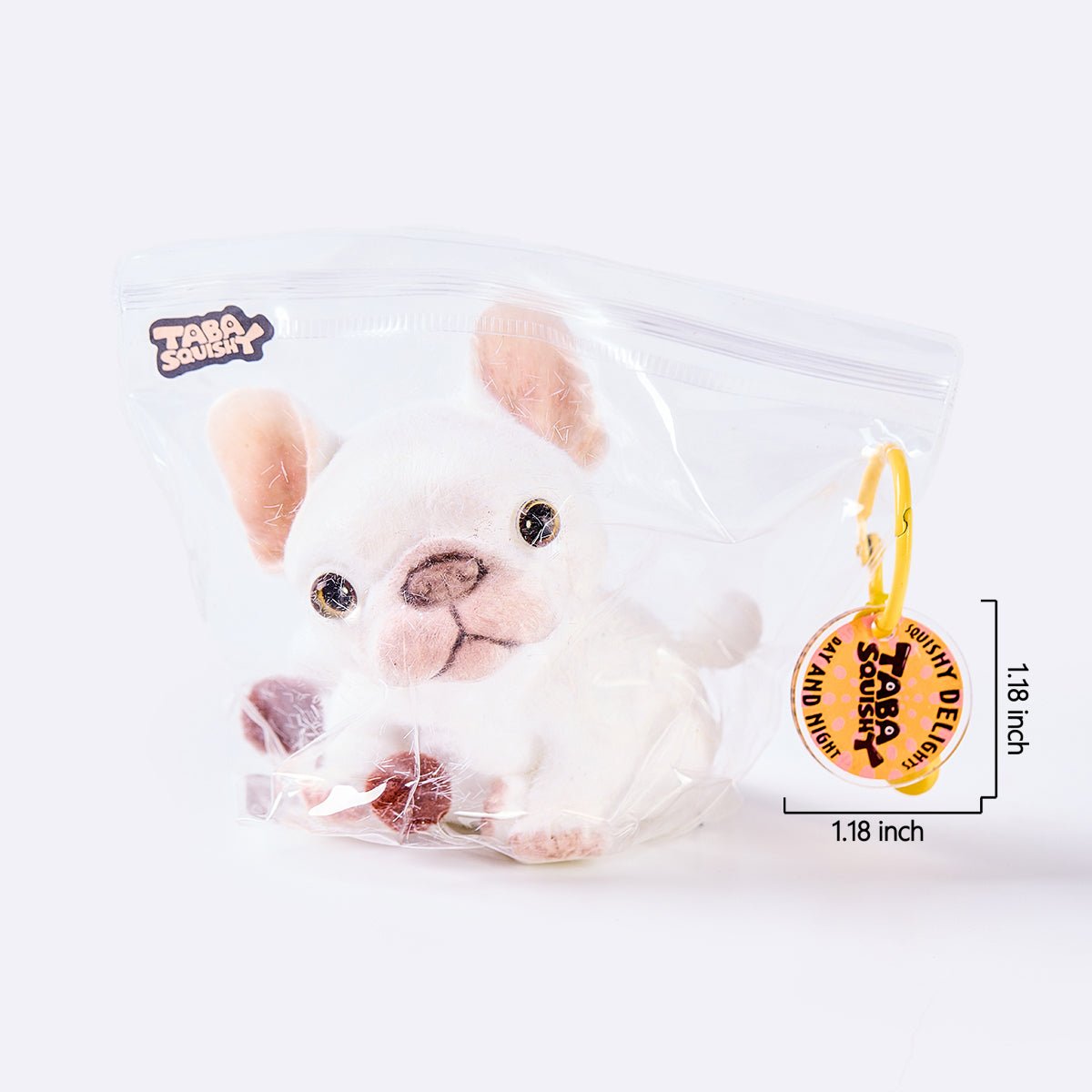 Flocked White French Bulldog Taba Squishy