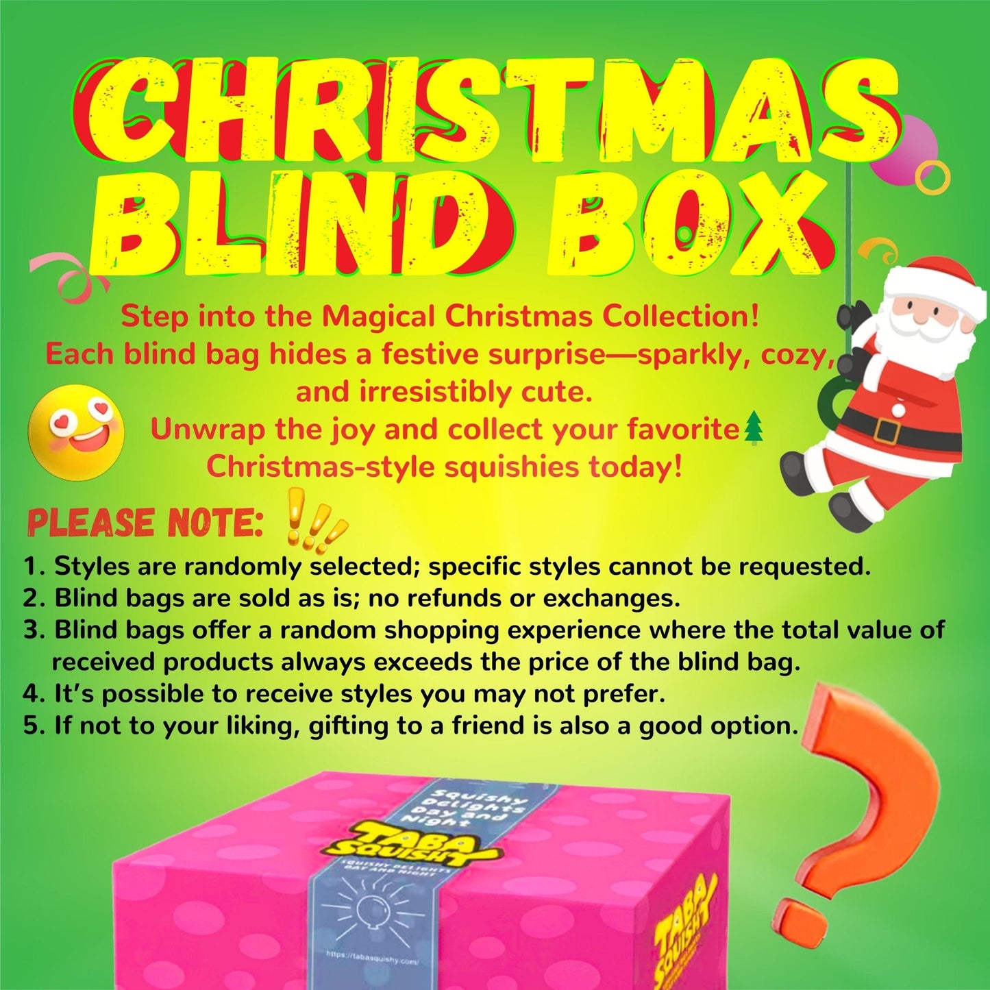 Christmas Blind Bag Taba Squishy